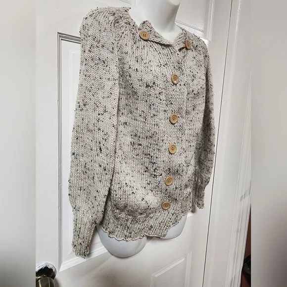 Women's donegal handmade knit cardigan sweater - Picture 8 of 11